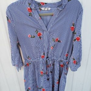 Stripped and Floral Dress